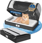 Smart-Planet® Transporttas katten en honden met afneembare bodem, opvouwbare transportbox tot 8 kg, 50 x 30 x 30 cm, met draagriem voor vakantie, reizen en dierenarts