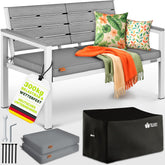 Tuinbank - Weerbestendig - 2-3 personen - 130 cm - Grijs/Wit - Tillvex