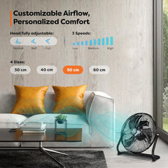 Aerson Vloerventilator - 50cm - 3 standen - 120W - Zwart