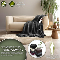 Sinnlein® Elektrische deken - Warmtedeken - 180x130cm - Antraciet