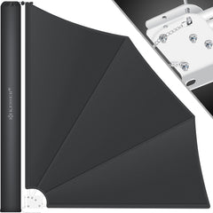 KESSER® opvouwbaar balkonscherm met muurbeugel - 140x140cm - Lichtgrijs •