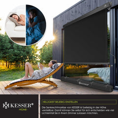KESSER® Klemluifel - Balkonluifel - Zonwering - 160x250cm - Zwart