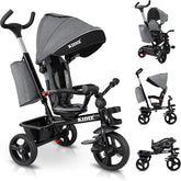 KIDIZ® 5in1 Kinderfiets - Loopfiets - Driewieler - Grijs •