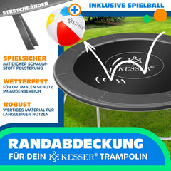 Trampoline rand - Beschermrand - 366 cm - Grijs - KESSER