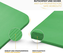 Yogamat - Fitness mat - Sportmat - Yoga mat extra dik - Groen - TRESKO