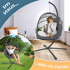 KESSER® Egg Hangstoel met Standaard - Tot 150kg - Antraciet