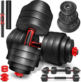 Dumbells set - Gewichten set - Halterset - Verstelbaar - 40 kg - Rood - RE:SPORT