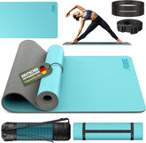 Yogamat - Fitness mat - Sportmat - Yoga mat extra dik - Blauw - RE:SPORT