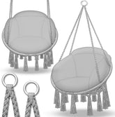 Tillvex® Hangstoel - Binnen & Buiten - Tot 200kg - Grijs •