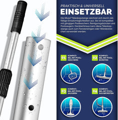 Tillvex® Telescopische stang voor Zwembadnet - Verstelbaar 1,20m-3,60m