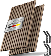 Wandpanelen - Akoestische panelen - Lattenwand - 2 stuks - 120x60 cm - Bruin - TRESKO