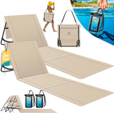 KESSER® Set van 2 opvouwbare strandmatten, met verstelbare rugleuning, draagriem, waterdichte tas en opslag, opvouwbare ligstoel voor strand, tuin en terras, elk 130 kg belastbaar