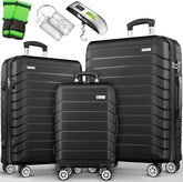 Kofferset - 3 delig - Trolley - Reiskoffer set - Zwart - Tillvex®