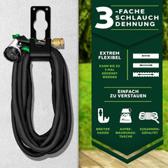 Flexibele Tuinslang - Inc. sproeikop - 30 meter - Zwart