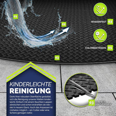 Tillvex® Zwembad Tegels - Vloertegels - 240cm - Zwart