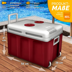 Koelbox Elektrisch – 12V en 230 volt - Coolbox - Frigobox - 40L – Rood