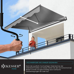Luifel - Zonnescherm - 300x250 cm - Grijs - KESSER®