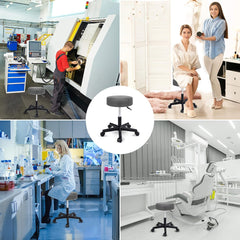 Tresko Draaikruk met wieltjes, kussen van 10 cm, 360 graden draaibaar, in hoogte verstelbaar, keuze uit 8 verschillende kleuren, voor schoonheidsspecialisten, dokters, enz., grijs