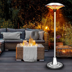 Terrasverwarmer - Infrarood Verwarming - Elektrisch - Heater - 2500W - Zilver - TRESKO®