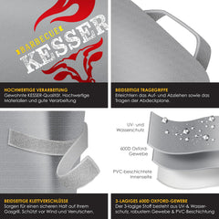 KESSER® Barbeque Hoes - Scheurbestendig - 147x61x122cm - Grijs