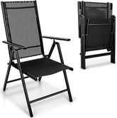 Tuinstoel - Ligstoel - Verstelbaar - Opvouwbaar - Zwart - Tillvex®
