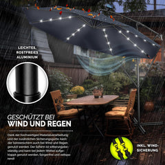 Zweefparasol - Tuinparasol - Parasol 300 cm - Met voet - Met Parasolhoes - Blauw - Tillvex •