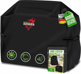KESSER® Premium BBQ-grillhoes, gasgrill, grillkaphoes, weerbestendig, voor Weber, Brinkmann, Char-Broil, afdekhoes, beschermhoes, 600D Oxford-stof, scheurbestendig, 163 x 61 x 122 cm, zwart