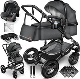 Kinderwagen 3 in 1 - Buggy - Wandelwagen - Kinderbuggy - Antraciet - KIDUKU®