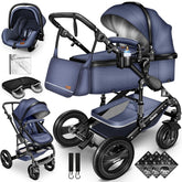 Kinderwagen 3 in 1 - Buggy - Wandelwagen - Kinderbuggy - Blauw - KIDUKU®