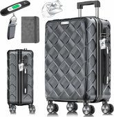 Reiskoffer met wielen - Handbagage - 55L - Antraciet - KESSER®