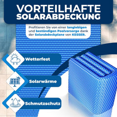 KESSER® Zwembad zonnezeil - Afdekzeil - 600x400cm - Blauw
