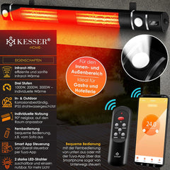 Infrarood Verwarming - Terrasverwarmer - Elektrische Heater - Zwart - KESSER® •