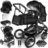 Kinderwagen 3 in 1 - Buggy - Wandelwagen - Kinderbuggy - Zwart - KIDUKU®