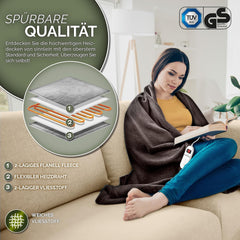 Elektrische deken - Warmtedeken - 2 persoons - 180x200 cm - Bruin - Sinnlein®