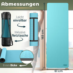 Yogamat - Fitness mat - Sportmat - Yoga mat extra dik - Blauw - RE:SPORT