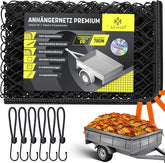 KESSER® Aanhangernet met spankabel - 1,5x2,2m - Zwart