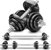 Dumbells set - Gewichten set - Halterset - Gietijzer - 20 kg - Zwart - RE:SPORT
