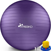 Fitness bal - Yoga bal - Pilates bal - Zwangerschapsbal - 85 cm - Paars - TRESKO