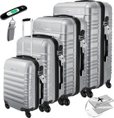 Kesser® 4-delige set koffers met harde schaal, Hard Shell Basic koffers met harde schaal, trolleys, reiskoffers, set reiskoffers, bagage, rolkoffers, slot, 4 wielen, acrylonitril-butadieen-styreen, telescopische handgrepen, S-M-L-XL