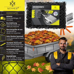 KESSER® Aanhangernet met spankabel - 1,5x2,7m - Zwart