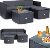 KESSER® Loungeset Polyrotan - 3-zitplaatsen - 3-4 personen - Antraciet