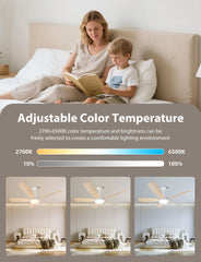 Plafondventilator met verlichting - Plafondlamp met ventilator - Dimbaar - Ø 132 cm - Aigostar