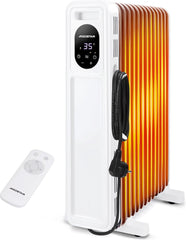 Olieradiator - 2500W Heater - Elektrische kachel - met Thermostaat - Wit - Aigostar