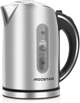 Waterkoker - Retro - RVS - met LED - 1.7L - 2200W - Zilver