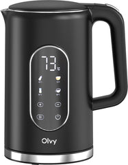 Waterkoker met temperatuurregeling - Warmhoudfunctie - RVS - 1.7L - 2200W - Zwart - Olvy