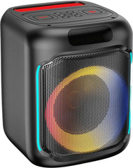 Lenco PA-KING - Draadloze Bluetooth Party Speaker - Met Verlichting en Microfoon - Zwart •