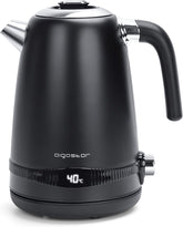 Waterkoker met temperatuurregeling - Retro - met LED - 1.7L - 2200W - Zwart