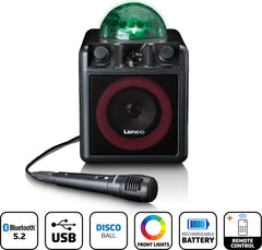 Karaoke set voor volwassenen - 1 Microfoon - Zwart - Lenco