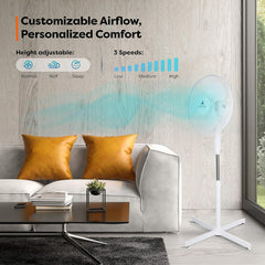 Aerson Statiefventilator - Ventilator Staand - Verstelbaar - 50W - Wit