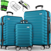 Kofferset - 3 delig - Trolley - Reiskoffer set - Turquoise - Tillvex®